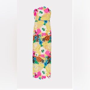 Strapless MILLY Lace Floral Multicolor Dress
